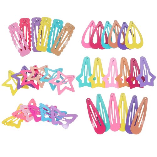 Ipetboom 36Pcs Multiple Colors Metal Non Slip Star Hair Clips Colorful Metal Snap Snap Clips Start Butterfly Heart Hair Clips Hair Barrettes Hair Accessories for Women Girls ﻿