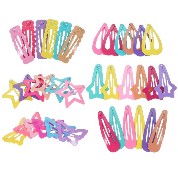 Ipetboom 36Pcs Multiple Colors Metal Non Slip Star Hair Clips Colorful Metal Snap Snap Clips Start Butterfly Heart Hair Clips Hair Barrettes Hair Accessories for Women Girls ﻿