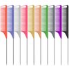 10 PCS Rat Tail Combs Set - Hair Teasing Fine Tooth Comb for Women Girls, Parting Comb for Braiding Hair Styling Tools & Appliances with Stainless Steel Pintail Carbon Fiber Heat Resistant