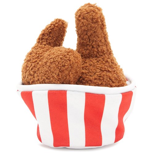 Barkbox 2 in 1 Interactive Plush Dog Toy - Rip and Reveal Toy for Dogs and Puppies - Stimulating Squeaky Pet Toys | Bucket o' Fried Licken