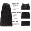 ABH AMAZINGBEAUTY HAIR Afro Curly Clip in Hair Extensions Real Human Hair 4A 4B Curly Clip ins for Black Women 120g 7 Pieces 17 Clips, #1B Natural Black 12 Inch