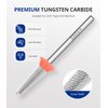 AIRSEE Tungsten Carbide Acrylic Nail Drill Bit Efile Electric File Machine Head Tip for Manicure Polishing Art Remove Gel 3/32" 2 Way Safety Use Ball Top Tapered Bit Cone Shape Fine-F