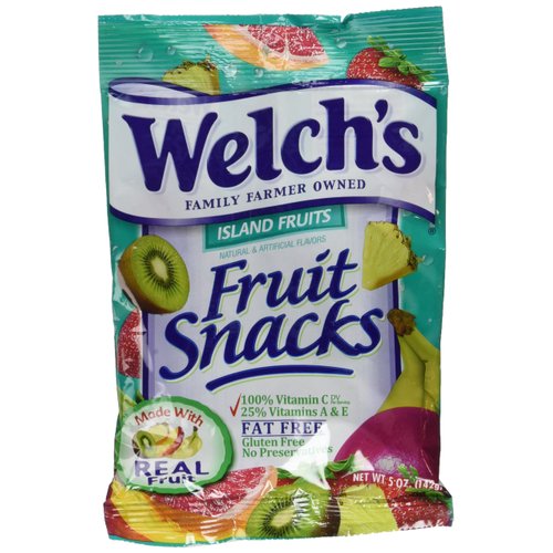 WELCH'S Fruit Snacks, Island Fruits, 5 Ounce