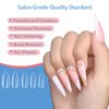 GazePlus Nail Tips, 600Pcs 10-size Short Stiletto Fake Nail Tips, Full Coverage Clear Soft Gel Nail Extension Tips Setfor Acrylic Nails False Nail for DIY at Home Nail Salon