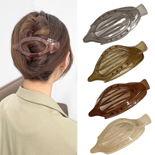 French Concord Curved Claw Alligator Hair Clips Strong Hold Ponytail Duckbill Side Barrettes Hair Lay Down Accessories for Women Girls with Thick or Thin Hair (4Pcs)