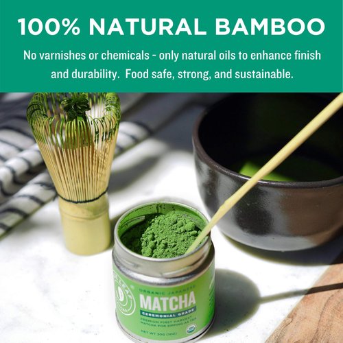 Jade Leaf Matcha Traditional Starter Set - Bamboo Matcha Whisk (Chasen), Scoop (Chashaku), Stainless Steel Sifter, Fully Printed Handbook - Japanese Tea Set