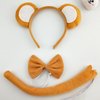 Halloween Monkey Ears Headband Bow Tie Tail Brown Monkey Hair Hoops Bands Women Bowtie Animal Headpiece Hairband Christmas Xmas Cosplay Holiday Festival Parade Dress Up Birthday Party Accessories