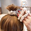 Lerjiaoor 7Pcs Elastic Thick Hair Tie Pearl Hair Scrunchies Hair Bands for Thick and Curly Hair Ponytails Perfect for Girls with Fine Hair Great Gift for Girls