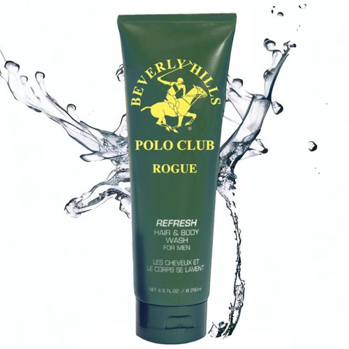 Beverly Hills Polo Club Refreshing and Cleansing Hair and Body Wash for Men with Luxury Designer Scents BHPC 8.5 oz (Rogue)