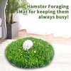 FlidRunest Hamster Foraging Grass Mat Puzzle Hammock Swing, Small Pet Simulation Grass Slow Feeder Mats, Washable Hanging Enrichment Activity Mat for Bunny Hamster Guinea Pigs Hedgehog