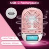 Mlogiroa Lash Fan Mini Portable Eyelash Fan Handheld Lash Fan Dryer for Eyelash Extensions Rechargeable USB C Eyelash Dryer Air Cooling Blower Fan with Built in Sponge Lash Extension Application(Pink)