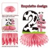 Holy Cow Im Two Birthday Decorations for Girl, Pink Cow 2nd Birthday Honeycomb Centerpiece Party Supplies, Moo Moo I'm Two Cow Themed 2 Year Old Birthday Table Toppers Sign Decor