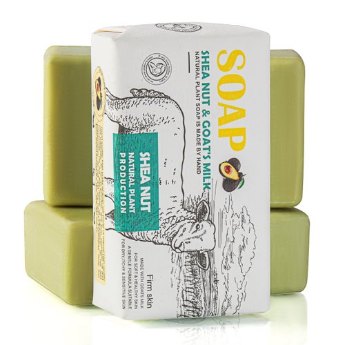 Ashena 2Pcs Goat Milk Soap Bar Moisturizing Natural Soap Bar for Face Body Cleansing Palm oil Body Wash Hand Soap Natural Soap Bar Gift Set (8.8 Oz, Shea Nut)