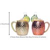 Set of 2 Glass Blown Christmas Ornaments Moscow Mule Mug, Drinks Drinking Blown Glass Cocktail Ornaments for Christmas Tree Decorations