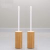 2Pcs 6ml(1/5oz) Reusable Empty Bamboo Lip Gloss Tubes Lip Balm Bottles Vials Cosmetic Makeup Travel Containers with Wand Applicator for DIY Lipstick