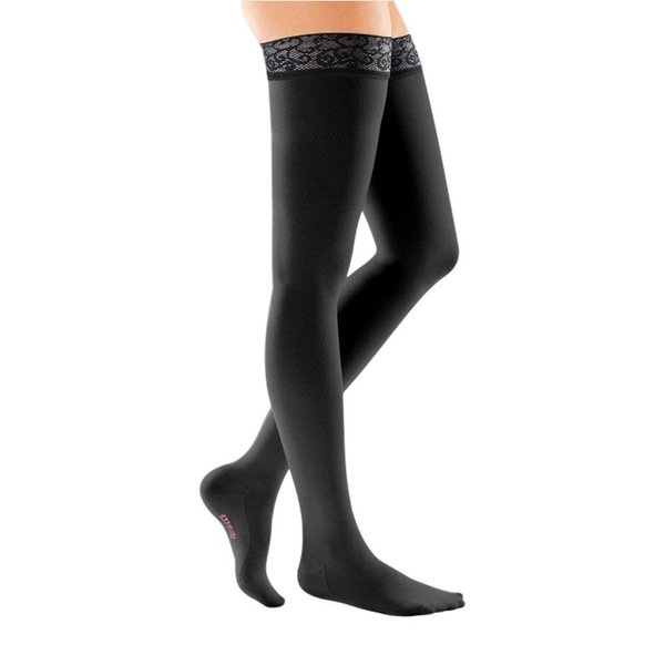 mediven comfort for women, 15-20 mmHg, Thigh High Compression Stockings w/ Lace Top-Band, Closed Toe