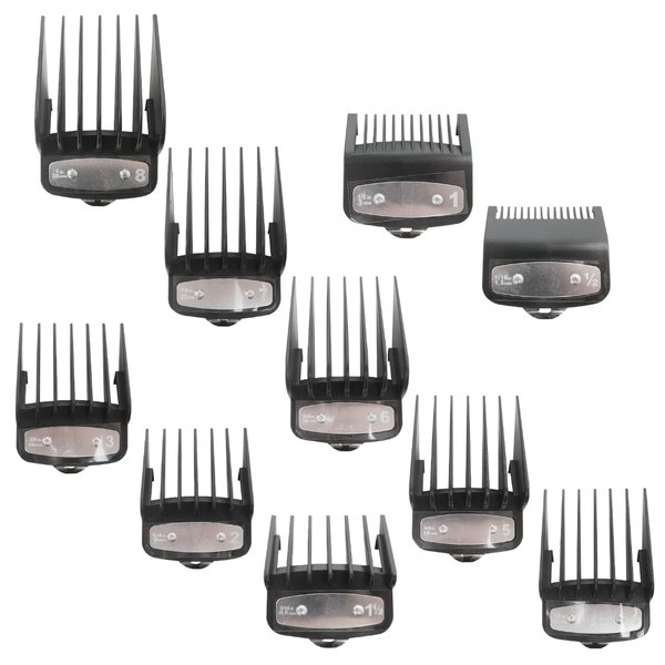 INGQI New 3170-400 Hair Clipper Guards Guides Set, 10pcs 1/16", 1/8", 3/16", 1/4", 3/8", 1/2", 5/8", 3/4", 7/8" and 1" Cutting Guides for Wahl 2151/2171/ 2170/2160/ 2110/21062