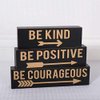 10" X 8" X 1.5" Wood Brick Set (Be Kind) Black/Gold - Model Number - 10510