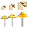 TOTOWOOD 45 Degree Lock Miter Router Bit 3-Piece Set, for 31/64", 37/64",3/4" Cutting Height, 1/4 Inch Shank.Woodworking Tools Joint Router Bits (3PCS 1/4 Shank)
