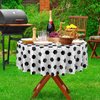 Oudain 6 Pcs Round Soccer Plastic Tablecloth 84 Inch Soccer Party Table Cloth Sports Ball Theme Disposable Table Cover Waterproof Soccer Party Supplies for Boys Birthday Outdoor Kitchen Decorations