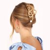 Fashey Pearl Hair Claw Clips Gold Note Hair Claws Nonslip Metal Hair Clips Strong Hold Hair Clamps Hair Accessories for Women and Girls(Pack of 2)