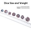 DNDND Metal D&D Dice Set,7 Pieces Dragon Scale Metallic D&D Die with Gift Metal Case for Dungeons & Dragon Game (Teal and Purple with Copper Edge)