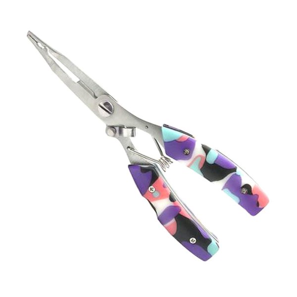 Multifunction Camouflage Stainless Steel Picking Hook Clamp - Catch The Fish Clamp Cut Line Pliers Fishing Accessories for Fishing Enthusiasts Essential (Camouflage Purple)