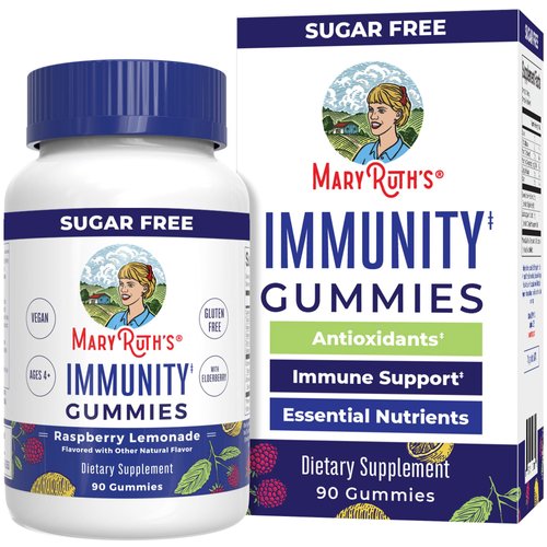 MaryRuth Organics Sugar Free Immunity Gummies, Powerful Blend, Elderberry Vitamin C &amp; Zinc, Vitam...