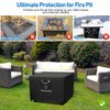 QH.HOME Fire Pit Cover Square Super Waterproof, 32" L x 32" W x 24" H Outdoor Firepit Table Cover 600D Strong Tear Resistant, UPF 50+ Fire Pit Cover Fading Resistant for Square Fire Pit - Black
