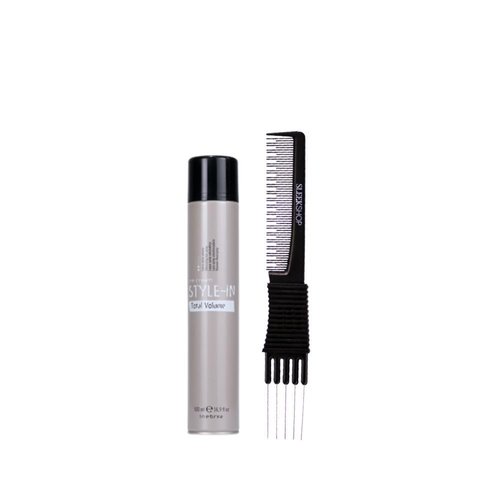 kuss Inebrya Ice Cream Style In Volumizing Hair Spary (16.9 oz) with Teasing Comb Pack of 1