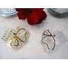 Crystal hair comb barrette clip bridal clip bridal barrette (Primary color: Gold)