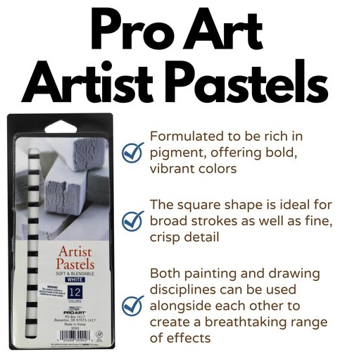 PRO ART Artist Pastel Set, 12 White