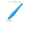 Eyebrow Tweezers - 1 Pc Professional Stainless Steel Tweezer for Facial Hair Removal- Eyebrow Tweezers for Women and Men - Professional eye brow twizzers and trimmer. (Blue)