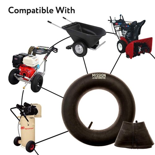 Mission Automotive 2-Pack of 4.80/4.00-8" Premium Replacement Tire Inner Tubes - For Wheelbarrows, Lawn Mowers, Hand Trucks, Carts, Trailers and More - Tube for 4.80 4.00-8/480/400-8 Wheel