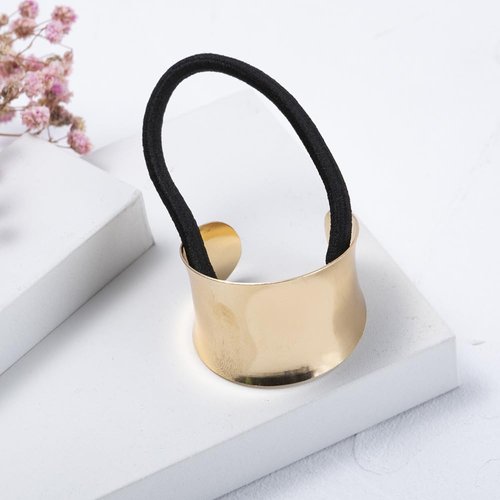 Gold Punk Metal Circle Hair Cuff Ponytail Holder Elastic Hair Ties,Hair Accessories,Hair Elastics and Ties