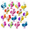 HOZKEAP 24 Packs Bulk Chicks shape Backpack Mini Pop Rainbow Keychain, fidgets Bubble Toys for Kids Children Classroom Students Birthday Party Favors