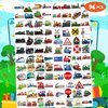 8 Sheets (96PCS) Train Temporary Tattoos Trains Transportation Theme Birthday Party Supplies Decorations Favors Decor Stickers for Kids Gifts Classroom School Prizes Rewards