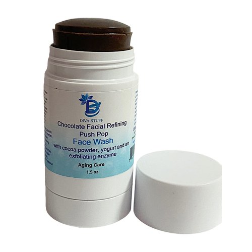 Chocolate Facial Refining Push Pop Face Wash with Cocoa,Yogurt and Walnut Powders, By Diva Stuff