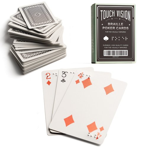 BozenTek Braille Playing Cards for The Visually Impaired - Best Gifts for Blind Adults and Children, Braille Poker for Learn Braille, Perfect for Games and Family