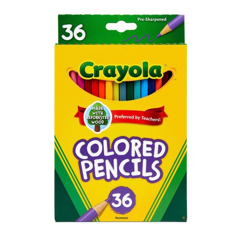Crayola Colored Pencils (36ct), Kids Pencils Set, Arts & Crafts Supplies, Coloring Book Pencils, Stocking Stuffers for Kids, Ages 3+