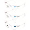 V.W.E. 3 Pairs Lot Women Cateye Translucent Clear Floral Pattern Fashion Reading Glasses Reader (3 Crystal Clear, 2.25)