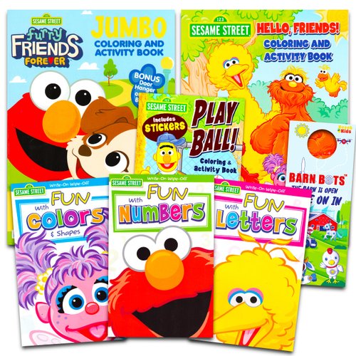 Sesame Street Coloring Book Super Set ~ 5 Book Bundle with Coloring and Learning Activities, Stic...
