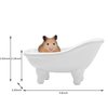 1piece 5.6" White Ceramic Mini Bathtub Soap Dish Small Planter Makeup Organizer Container Hamster Bathtub (White)