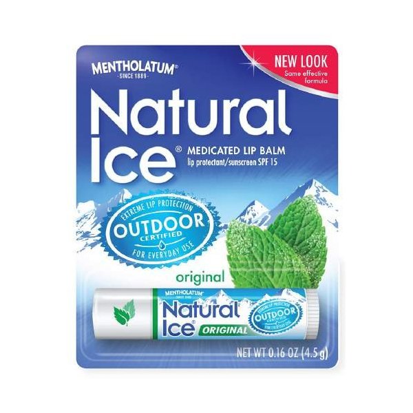 Natural Ice Medicated Lip Protectant/Sunscreen SPF 15, Original 0.15 oz (Pack of 3)