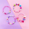 SIELEVIN 9 PCS Cute Kids Bracelets for Girls Pink LOVE Beaded Bracelets Little Girls Costume Jewelry Princess Party Favors Pretend Play Birthday Easter Christmas Valentines Toddler Jewelry