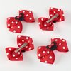 4Pcs Mouse Ears Bow Clips for Girls Women 4Inch Birthday Party Decorations Gift Costume Hair Accessories Polka Dot Red