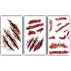 9pcs Halloween zombie makeup Fake Bloody Wound Stitch Scar Scab Waterproof Temporary Tattoo Sticker Halloween Masquerade Prank Makeup Props
