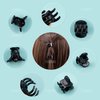 AUEAR, 72 Pack Mini Hair Clips Tiny Plastic Hair Claw Clip with Grip for Girls and Women Black Small