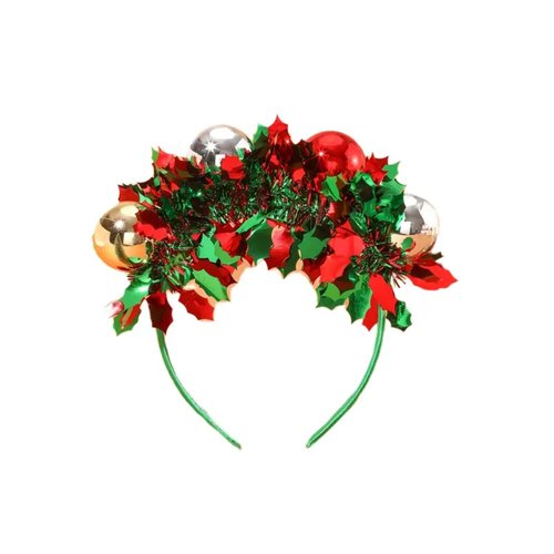 FRUZJAY Christmas Headband Colorful Balls Christmas Headbands Ribbon Hair Bands Xmas Hair Accesso...