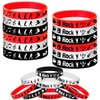 ATSMOICY 24PCS Rock and Roll Rubber Bracelets Silicone Wristbands -80s 90s Party Supplies Musician Guitar Rap Birthday Baby Shower Party Favors